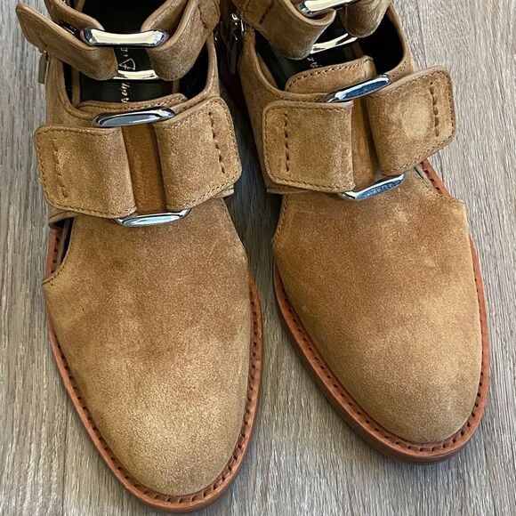 RARE NWT 3.1 PHILLIP LIM Addis Cutout Suede Leather Buckle Boot Tan Oak, Size 38 - Picture 10 of 12